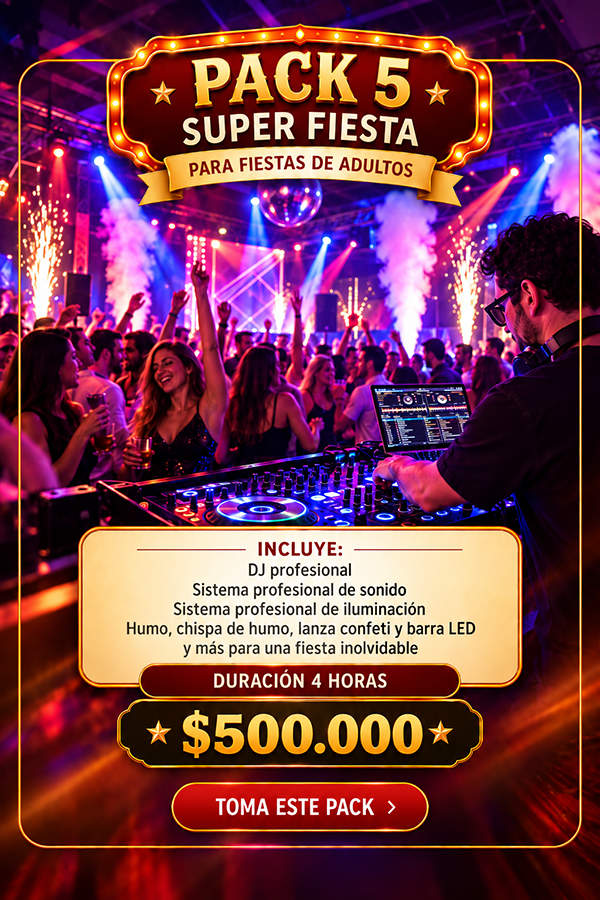 Fiesta de cumpleaños para adultos con DJ y efectos especiales