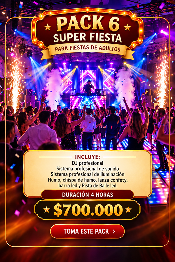 Fiesta para adultos con DJ y pista de baile LED
