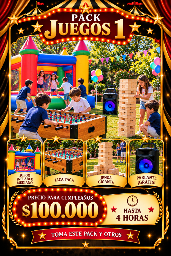 Pack Juegos 1 para cumpleaños infantiles