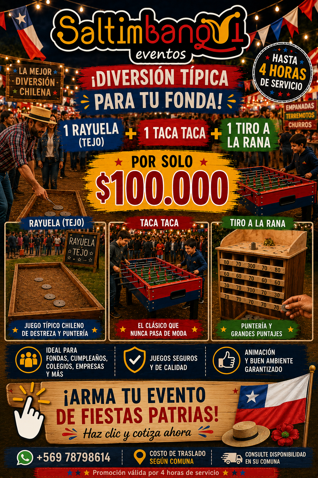 Promoción Fiestas Patrias Saltimbanqui Eventos