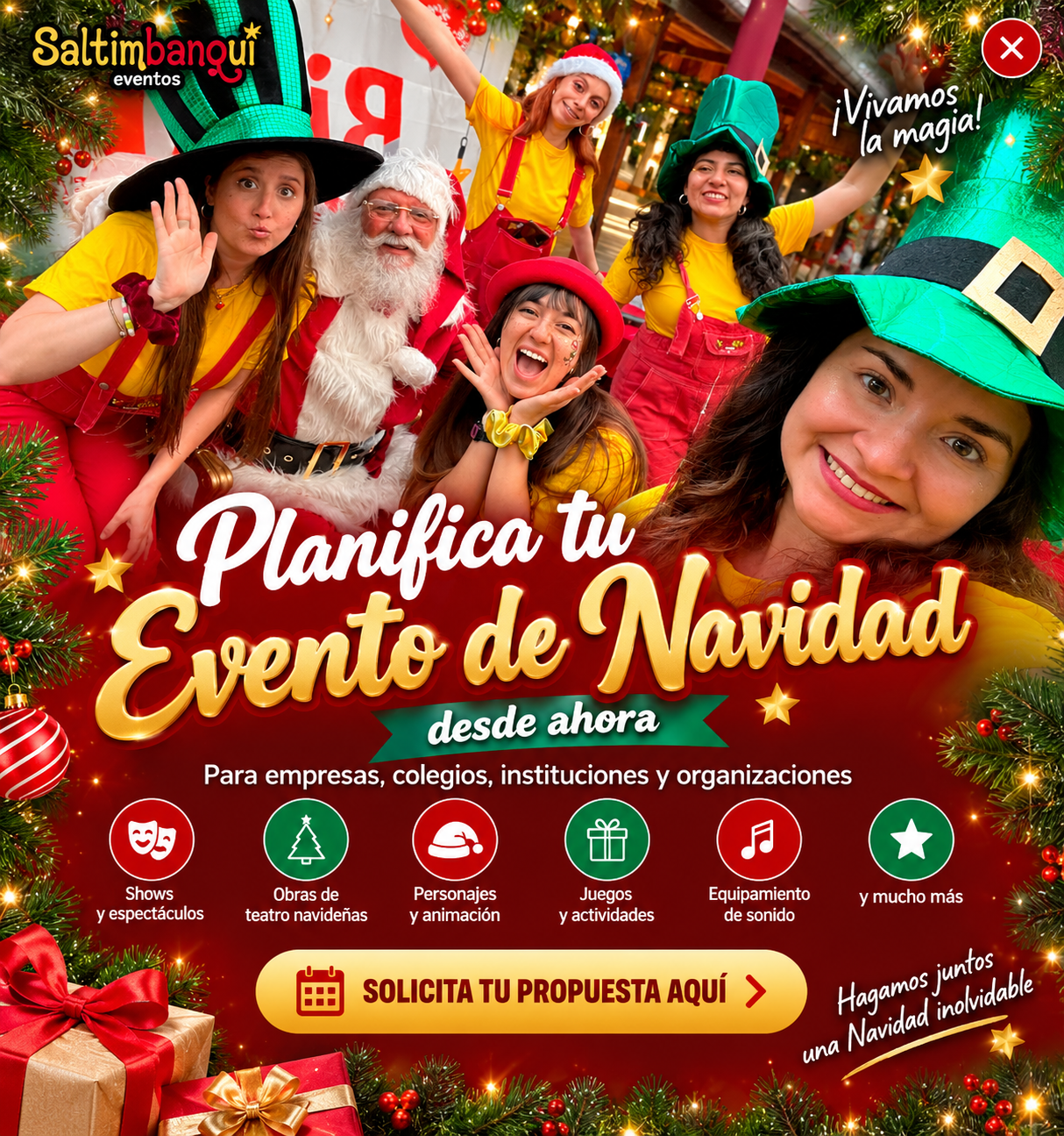 Eventos de Navidad para empresas, colegios e instituciones - Saltimbanqui Eventos